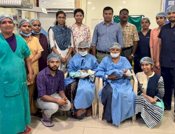 ತಾಯಿ, ಅವಳಿ ಮಕ್ಕಳ ಪ್ರಾಣ ಉಳಿಸಿದ ಎಚ್‌ಎಸ್‌ಕೆ ವೈದ್ಯರು 